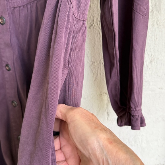 Sundance Eggplant Long Sleeve Midi Button Down Dress Size Medium - Picture 5 of 11